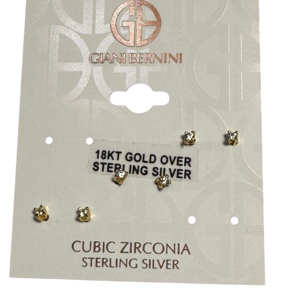 Giani Bernini 18k over Sterling silver Cubic Zirconia Stud Earrings